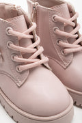 Flower Trim Boots Pink (2)