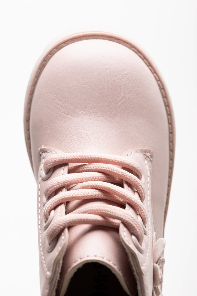 Flower Trim Boots Pink (4)
