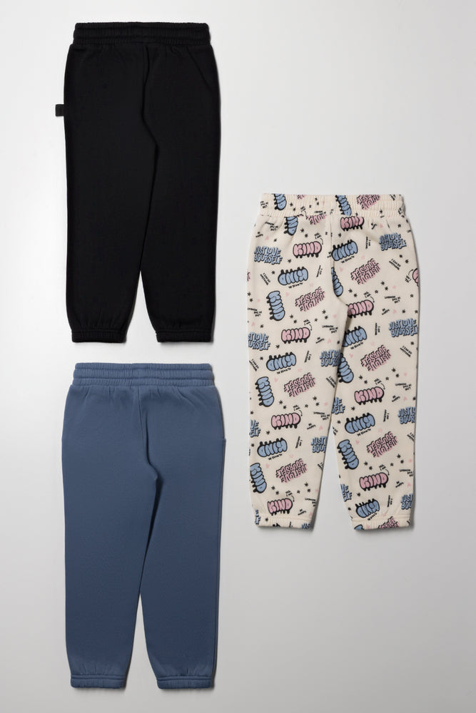 3 Pack Trackpants Cream, Black And Blue (2)