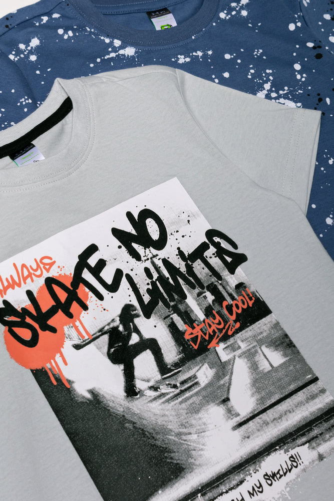 2 Pack T-Shirts Blue And Grey (1)