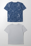 2 Pack T-Shirts Blue And Grey (2)