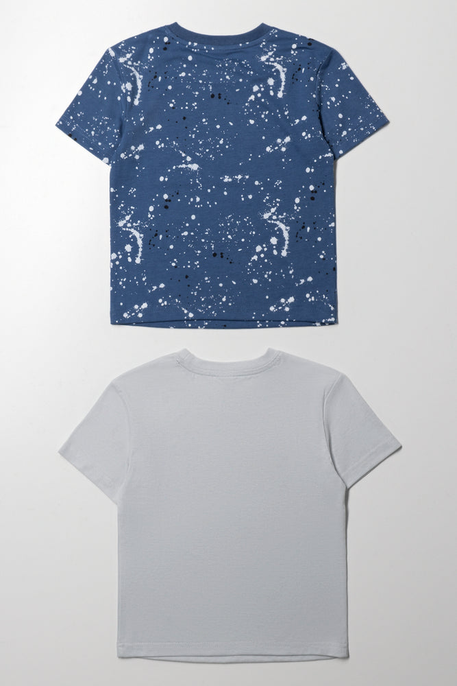 2 Pack T-Shirts Blue And Grey (2)