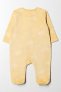 Rainbow Embossed Babygrow Yellow (2)
