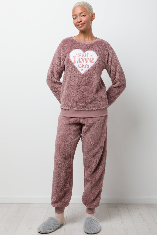 Self Love Sherpa Pyjama Set Mocha