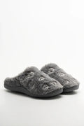 Embroidered Slippers Grey