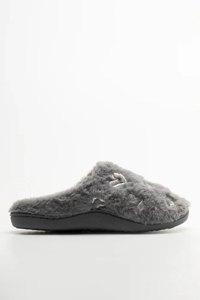 Embroidered Slippers Grey (1)