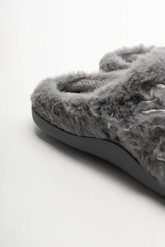 Embroidered Slippers Grey (3)