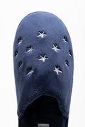 Star Trim Closed Toe Slippers Navy (4)