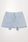 Denim Skirt With Suspender Belts Light Blue (2)