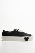 Heart Sneakers Black