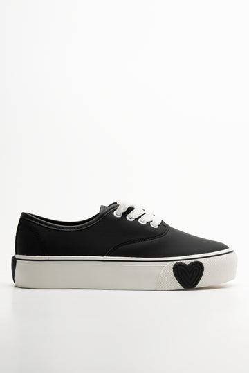 Heart Sneakers Black