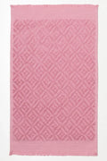 Textured Fringed Guest Towel Pink