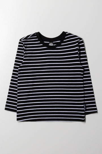 Long Sleeve Stripe T-Shirt Black And White