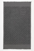 Textured Fringed Guest Towel Charcoal