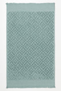 Textured Fringed Guest Towel Green