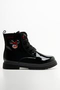 Minnie Mouse Glitter Face Boots Black (1)