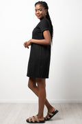 Short Sleeve T-Shirt Dress Black (1)