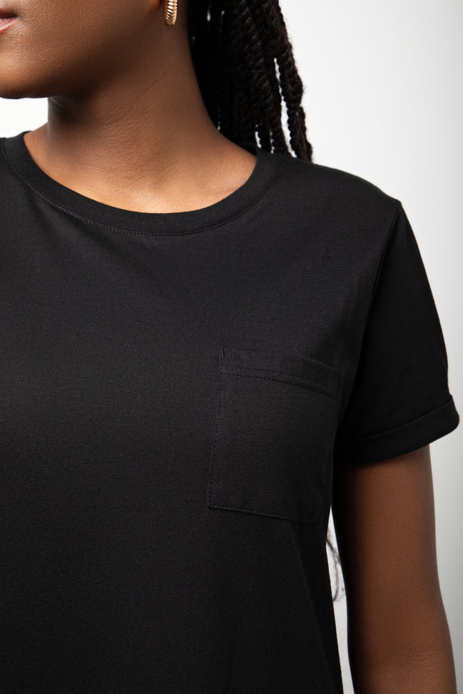 Short Sleeve T-Shirt Dress Black (3)