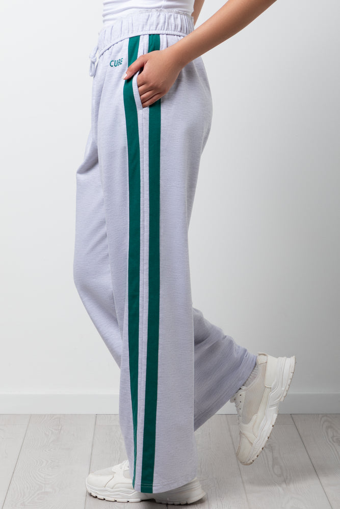 Wide Leg Joggers Grey Melange (1)