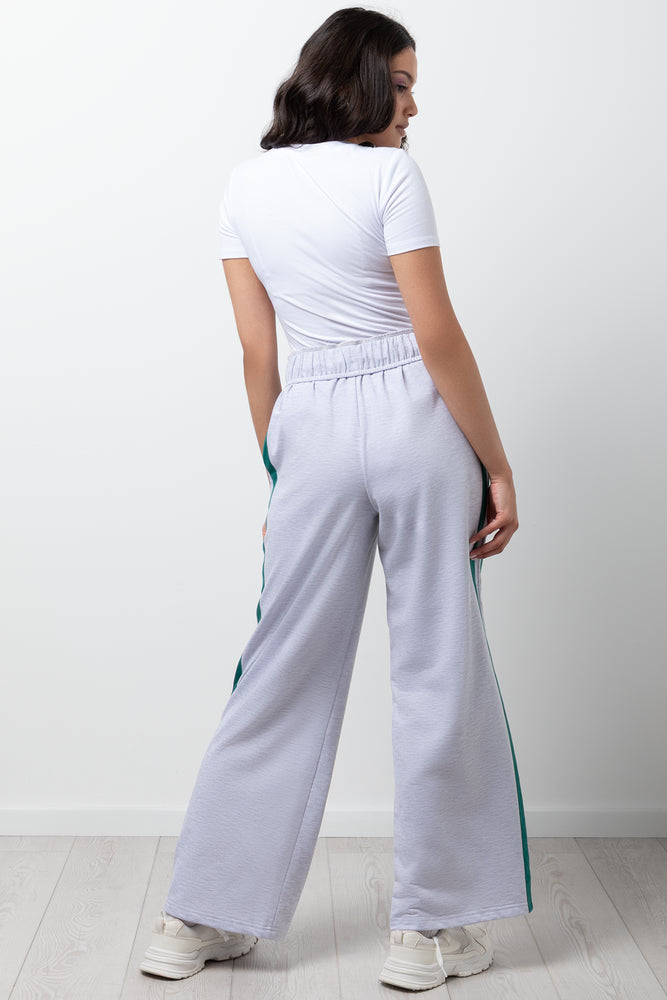 Wide Leg Joggers Grey Melange (2)