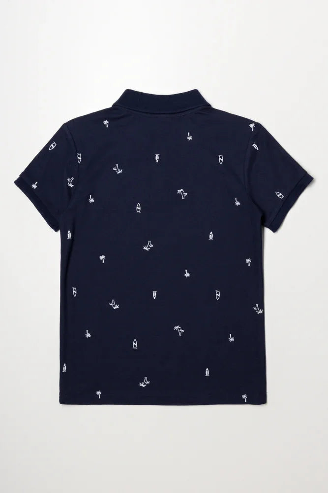 Short Sleeve Golfer Navy (2)