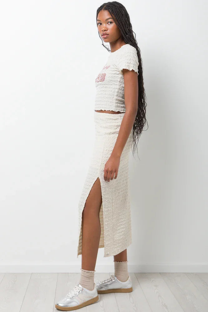 Textured Fitted T-Shirt White (1)