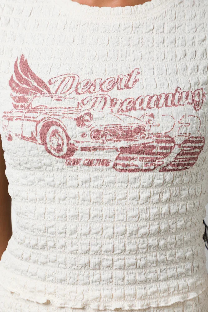 Textured Fitted T-Shirt White (3)