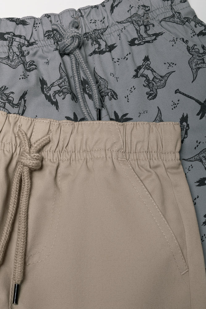 2 Pack Shorts Grey And Natural (1)
