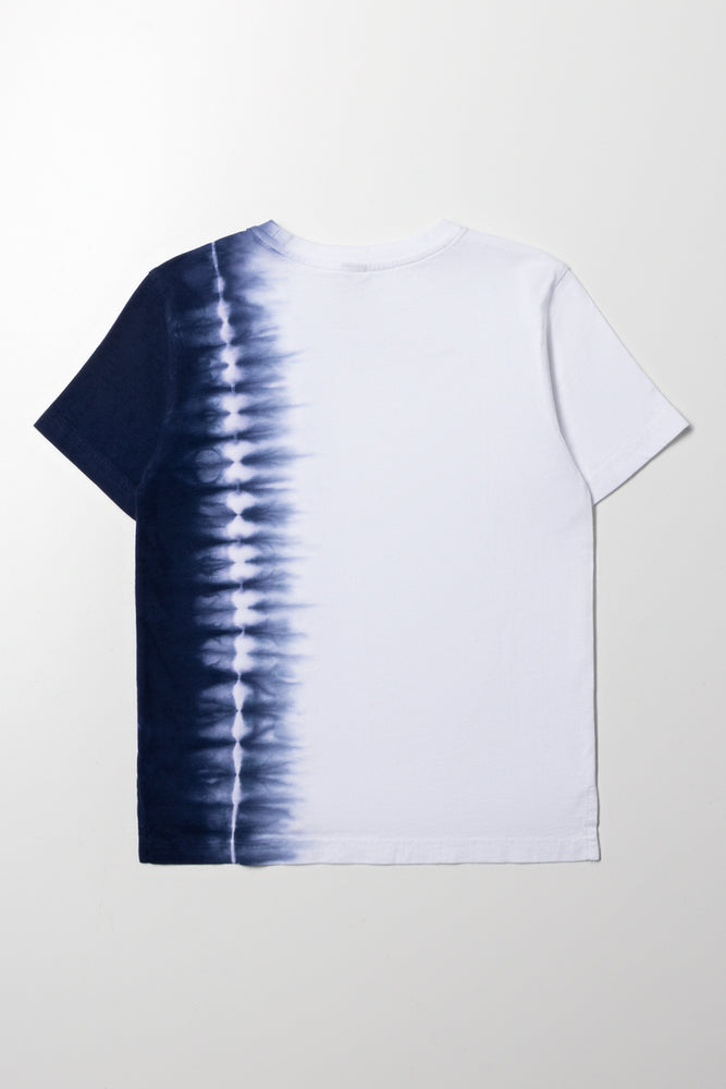 Tie Dye Short Sleeve T-Shirt Navy And White (2)