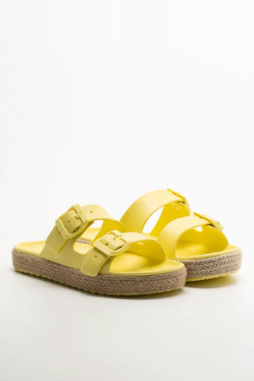 Double Buckle Sandals Yellow