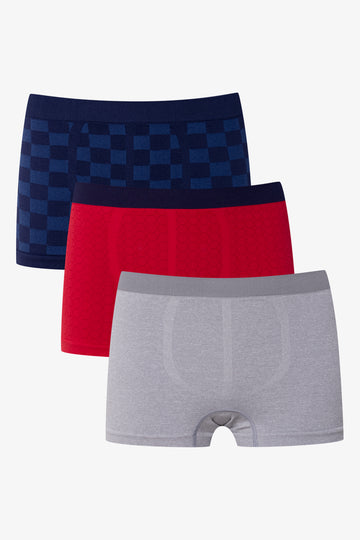 Seamless Boxers Navy, Red And Grey