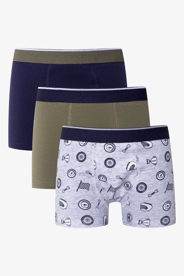 3 Pack Boxers Green And Navy