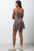 Animal Crinkle Textured Dress Brown (2)