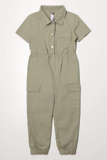 Denim Boiler Suit Green