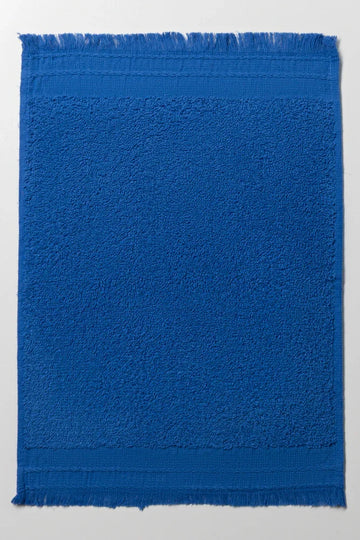 Fringed Guest Towel Blue