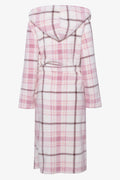 Check Hooded Sherpa Gown Pink (1)