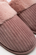Fur Trim Closed Slippers Pink (2)