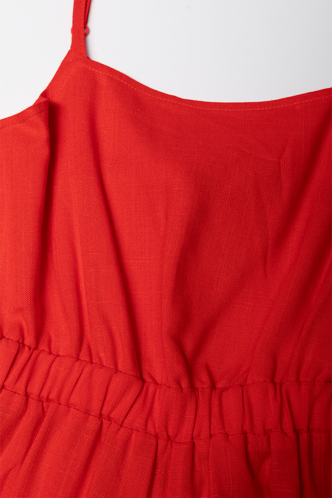 Linen Jumpsuit Red (1)