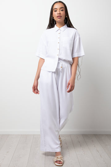 Linen Blend Pants White