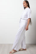 Linen Blend Pants White (2)