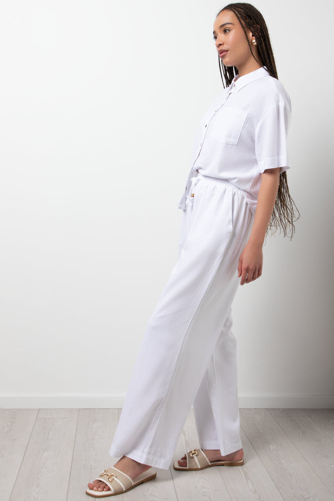 Linen Blend Pants White (2)
