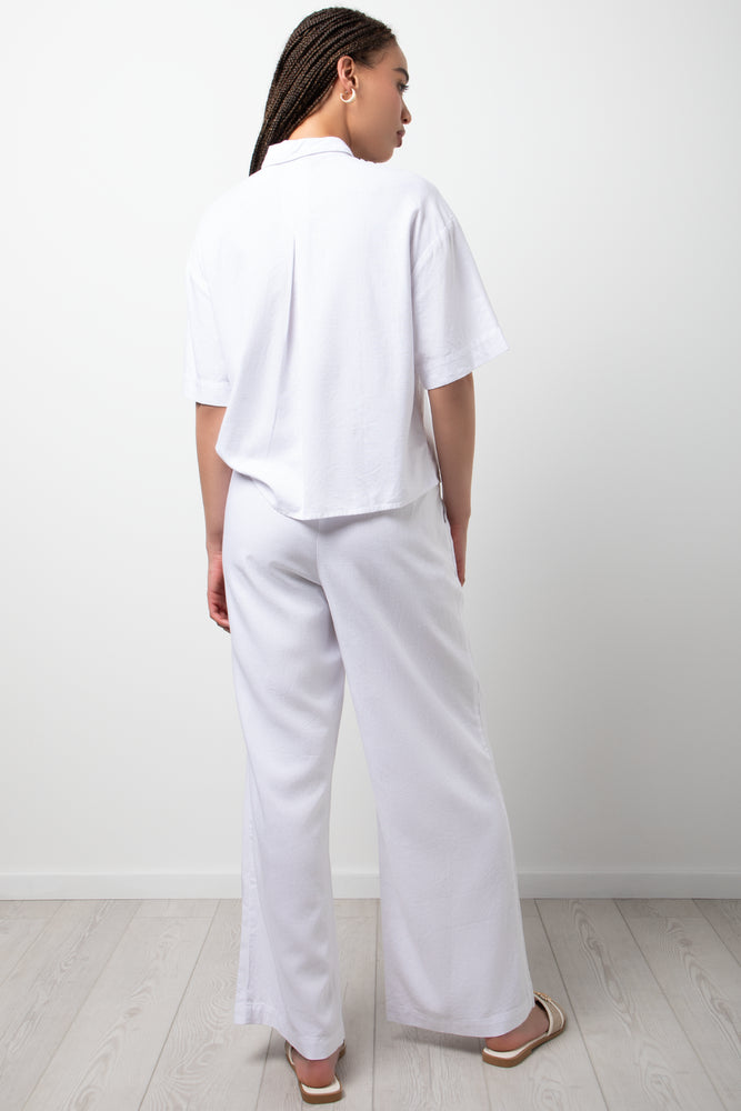 Linen Blend Pants White (3)