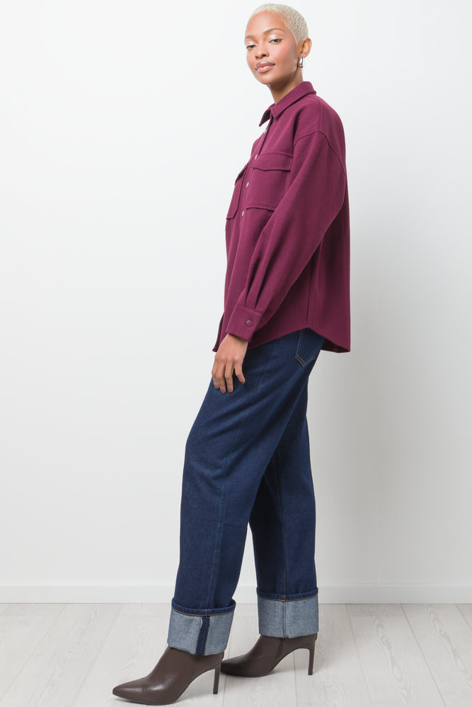 Melton Shirt Burgundy (1)