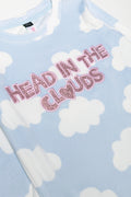 Head In The Cloud Fleece Pyjama Set Blue (1)