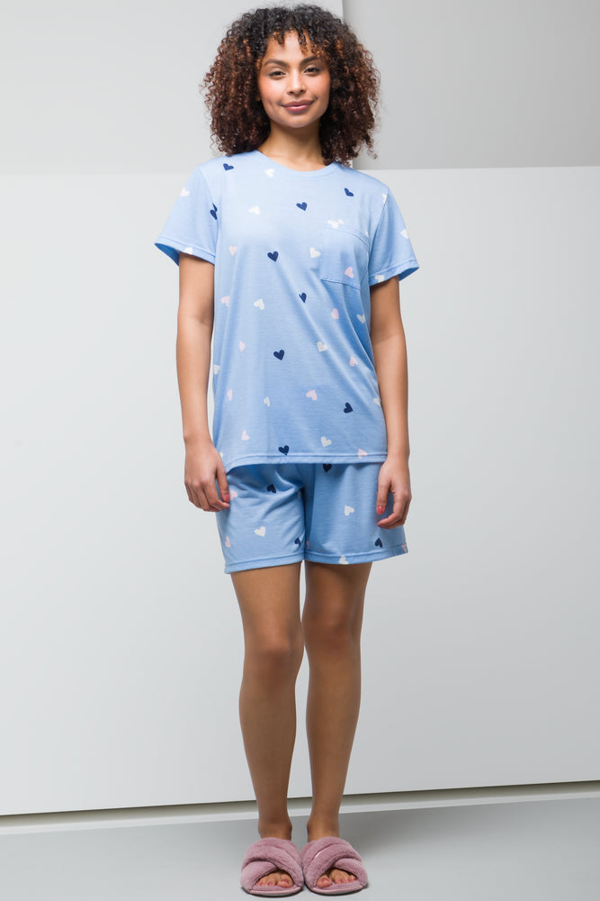 Heart Pyjamas Set Blue