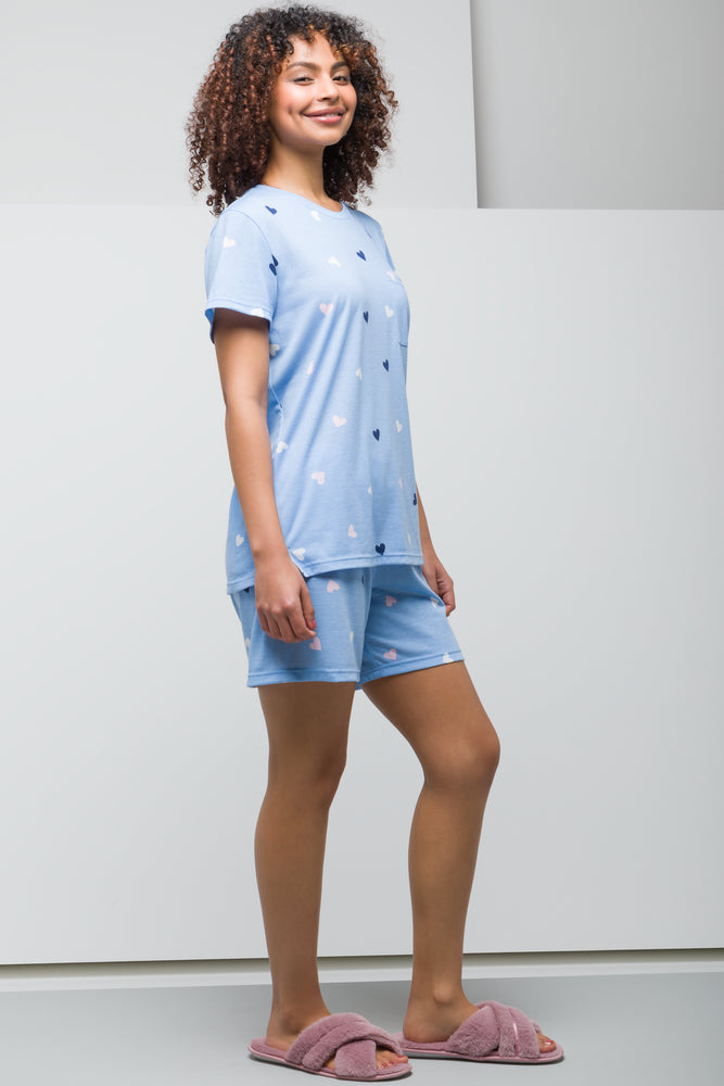 Heart Pyjamas Set Blue