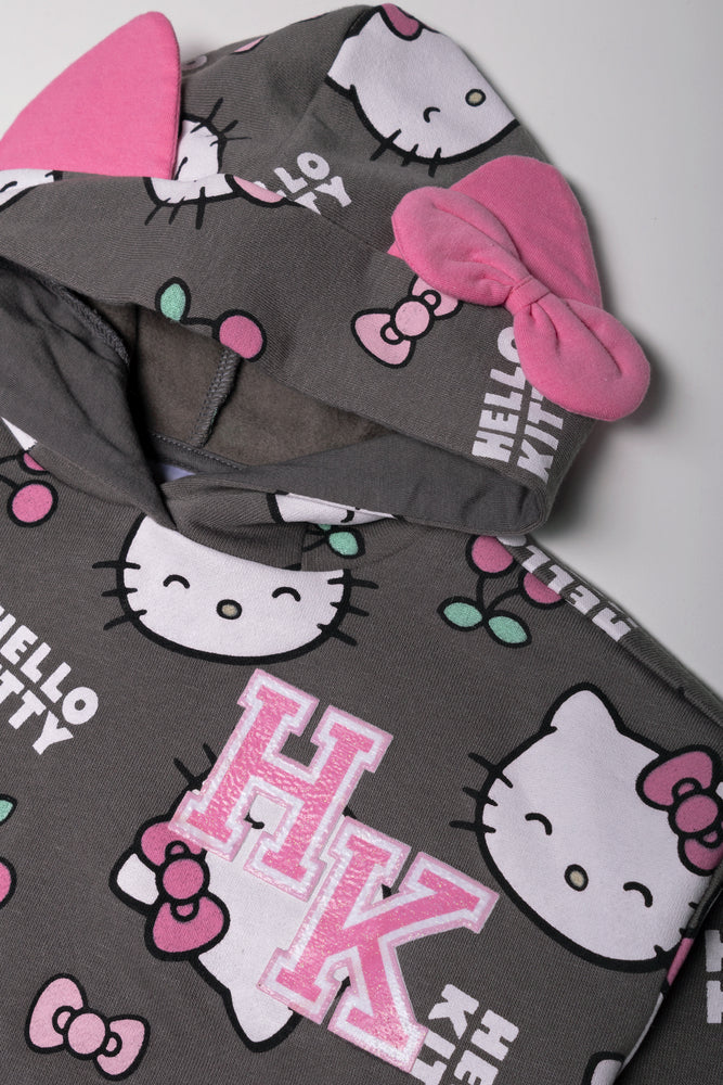 Hello Kitty Hoodie Charcoal (1)