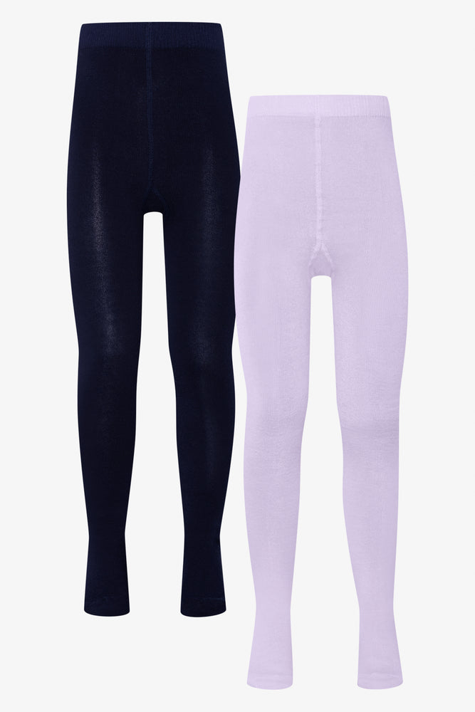 2 Pack Tights Navy And Lilac