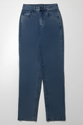 Straight Leg Denim Jeans Blue