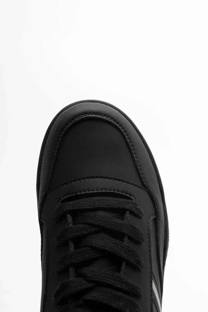 Lace Up Trainers Black (4)